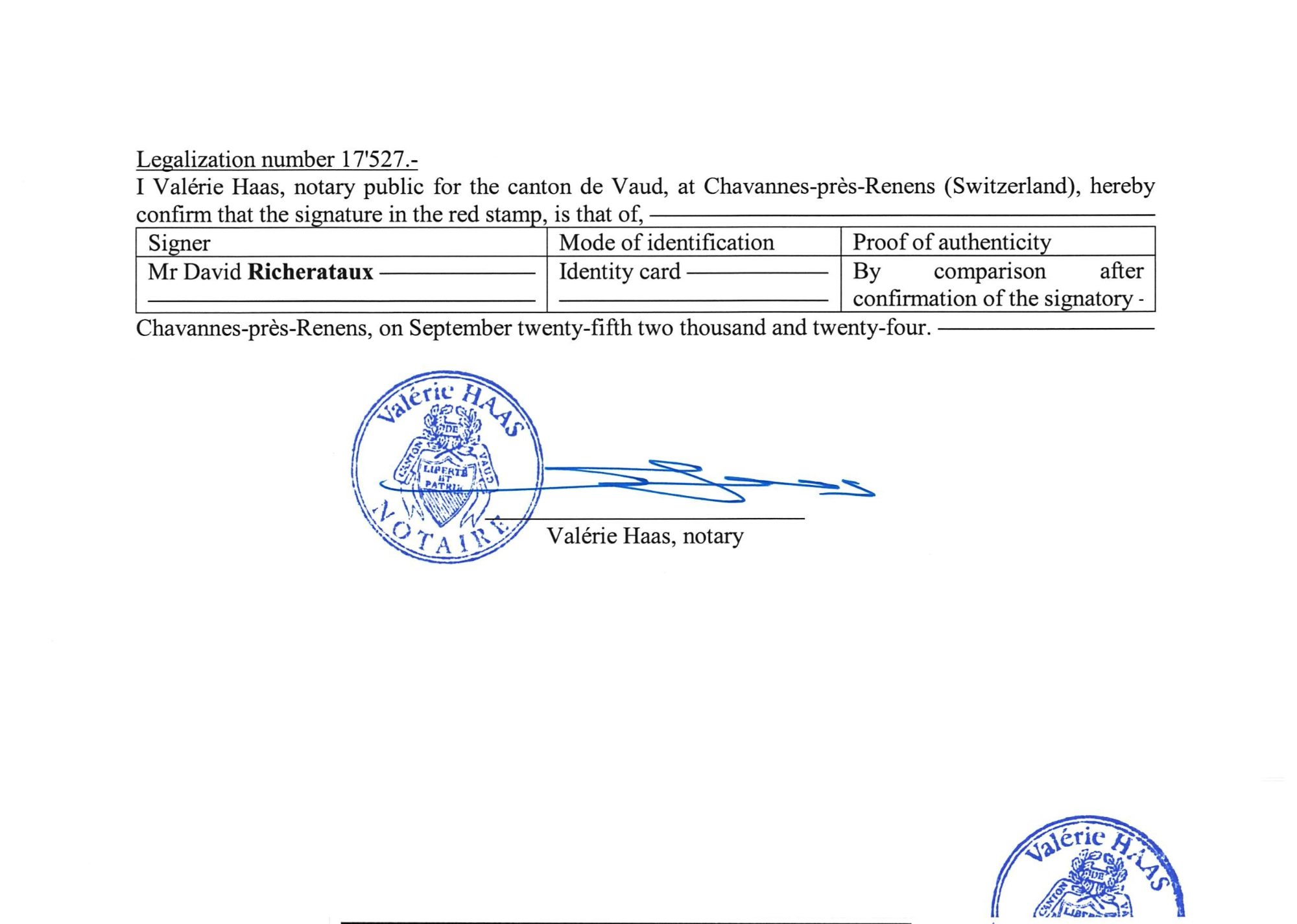 Examples of Notary and Apostille Services - Notarisation English