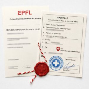 apostille for EPFL diploma Switzerland