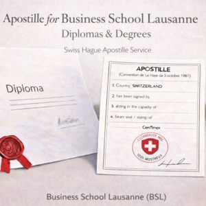 Apostille for Business School Lausanne