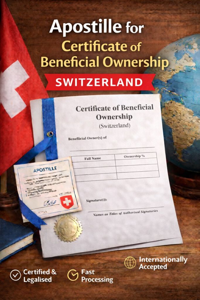 apostille for Certificate of Beneficial Ownership Switzerland
