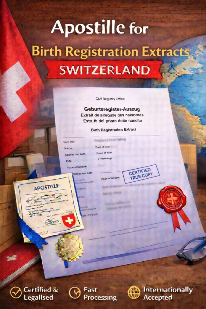 apostille for Birth Registration Extract Switzerland