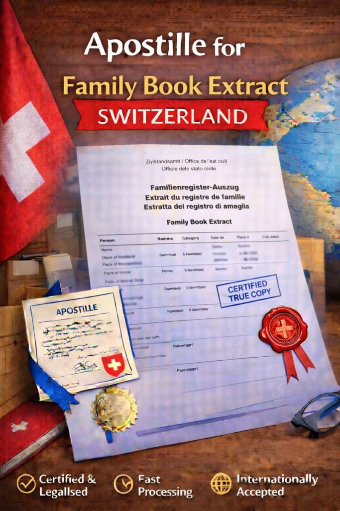 apostille for Family Book Extract Switzerland