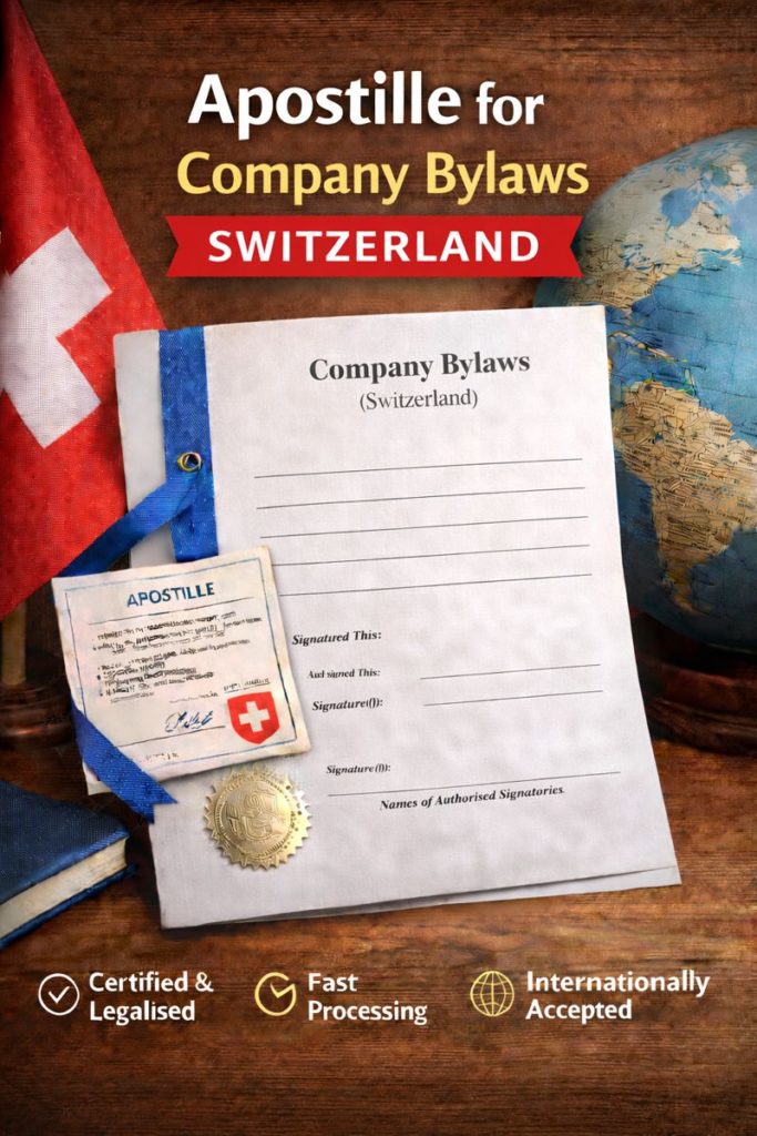 apostille for Company Bylaws Switzerland