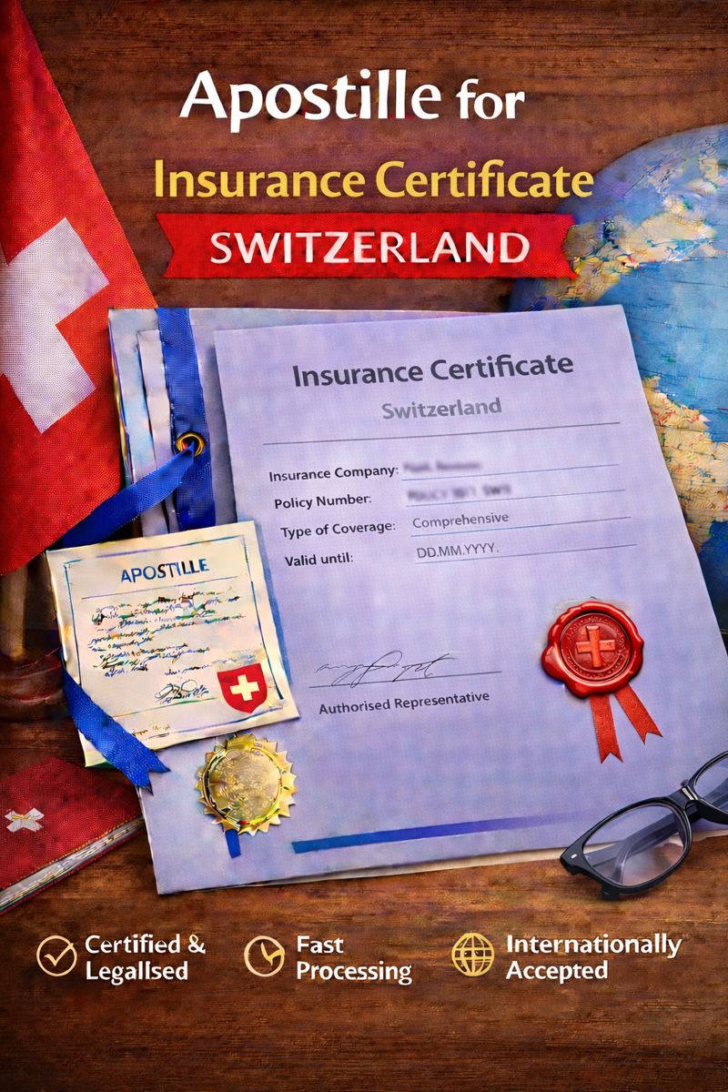 apostille for Insurance Certificate Switzerland