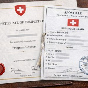 Certificate of completion Apostille for Swiss Certificate of Completion