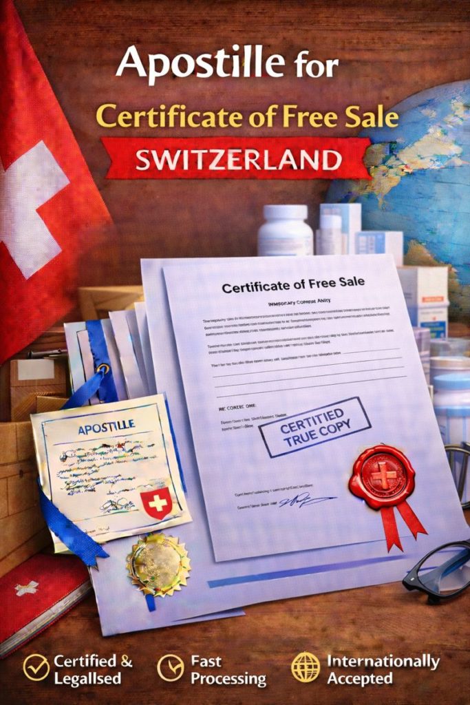 apostille for Certificate of Free Sale Switzerland