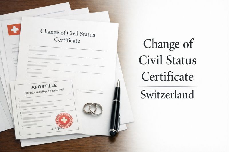 apostille for Change of Civil Status Certificate Switzerland
