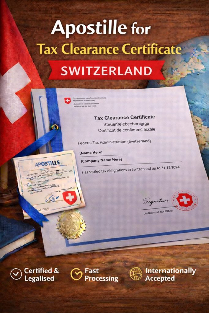 apostille for Tax Clearance Certificate Switzerland