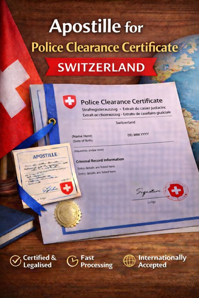 apostille for Police Clearance Certificate Switzerland