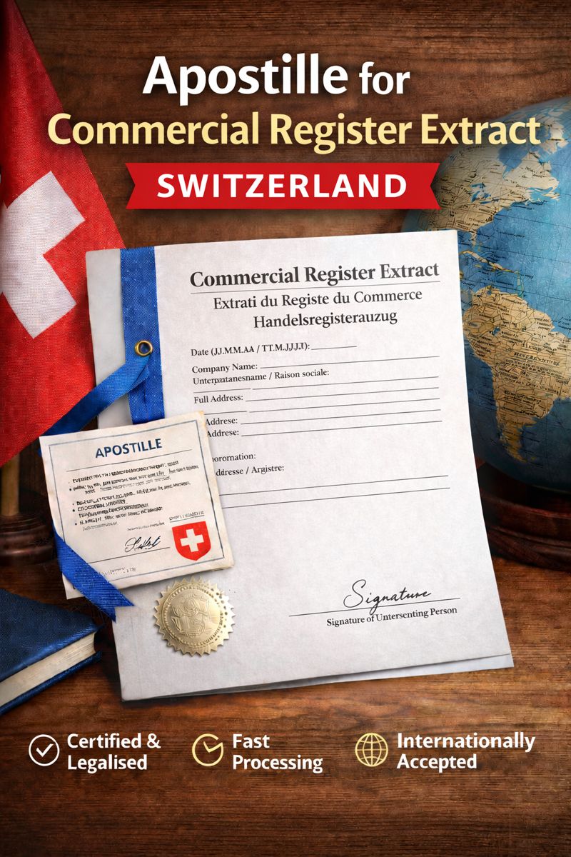 Apostille for Commercial Register Extract Switzerland