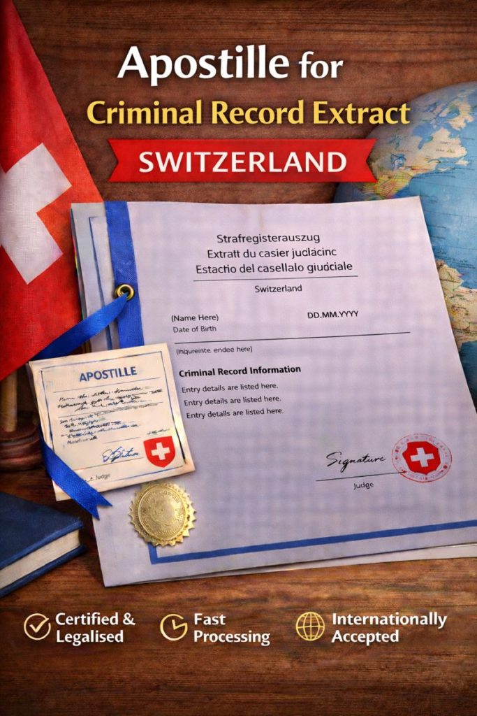 apostille for Criminal Record Extract Switzerland