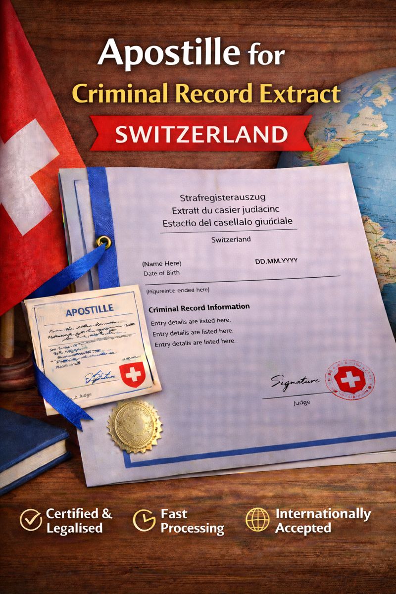apostille for Criminal Record Extract Switzerland