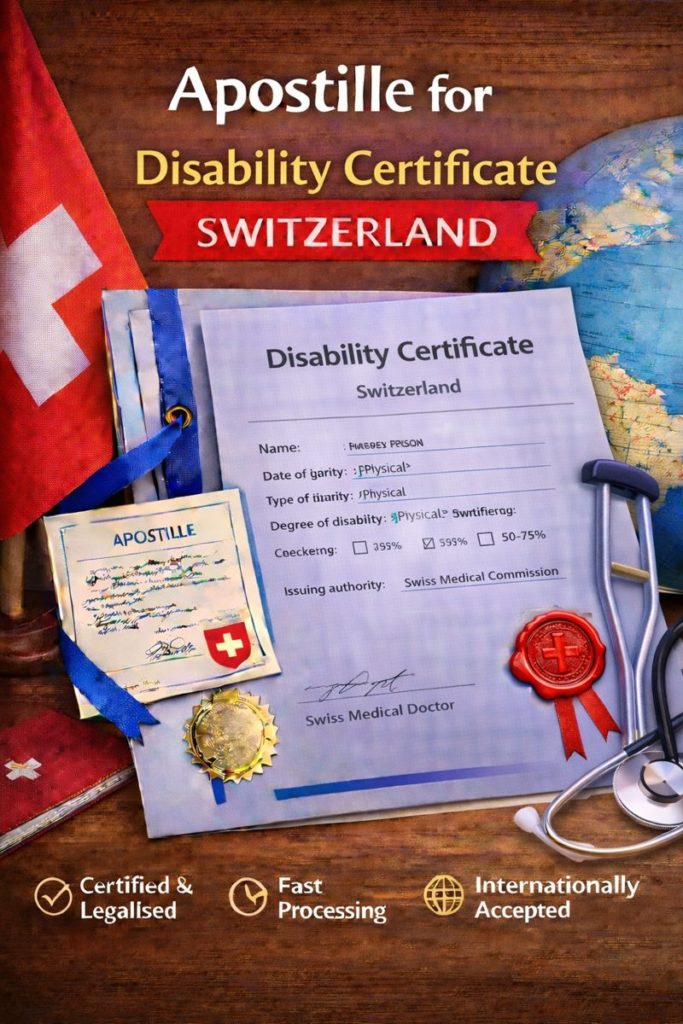 apostille for Disability Certificate Switzerland