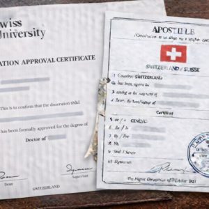 Apostille for Swiss Dissertation Approval Certificate