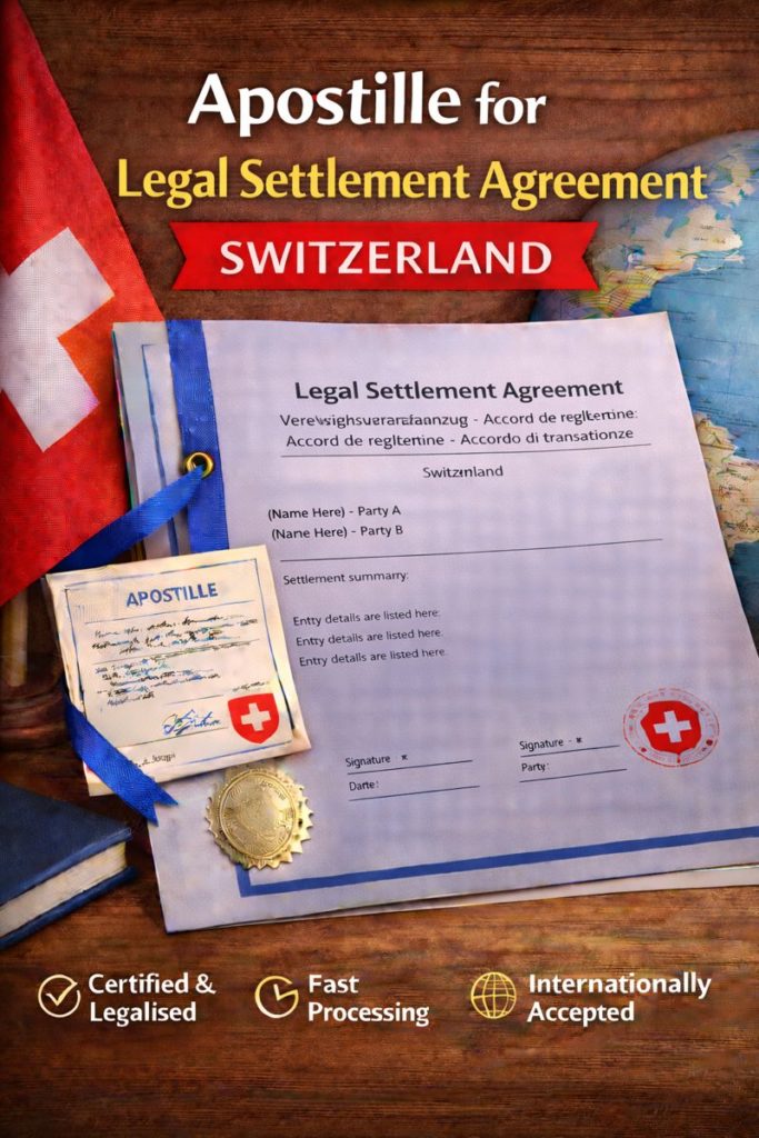 apostille for Legal Settlement Agreement Switzerland