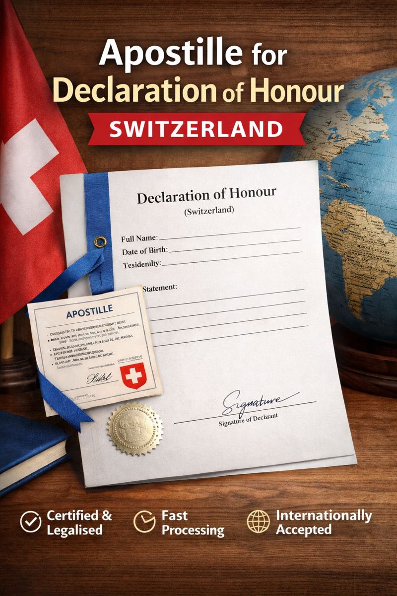 apostille for Declaration of Honour Switzerland
