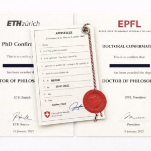 Apostille for ETH Zurich & EPFL PhD Confirmations