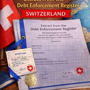 Apostille for Extract from the Debt Enforcement Register Switzerland