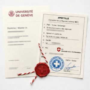 apostille for University of Geneva diploma Switzerland