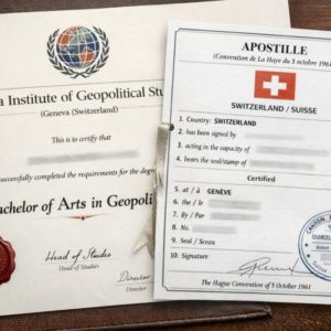Apostille for Geneva Institute of Geopolitical Studies