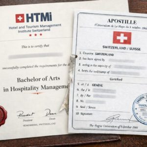 Apostille for HTMi – Hotel and Tourism Management Institute Switzerland