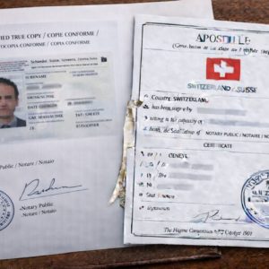 Apostille for Notarized ID Card Copy Switzerland