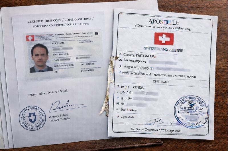 Apostille for Notarized ID Card Copy Switzerland