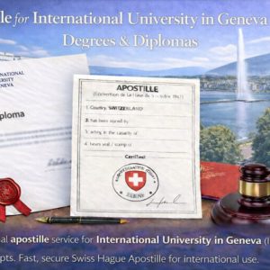 Apostille for International University in Geneva (IUG)