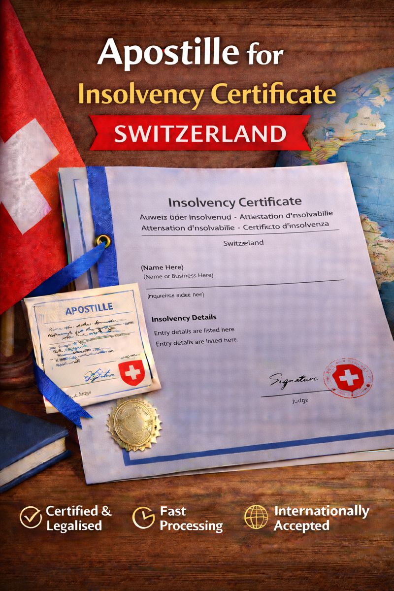 apostille for Insolvency Certificate Switzerland