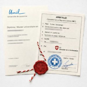 Lausanne apostille for University of Lausanne diploma Switzerland