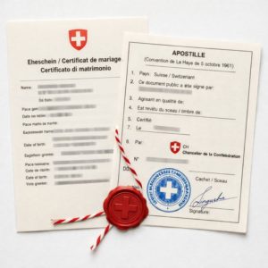 apostille for marriage certificate Switzerland