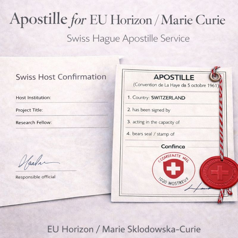 Apostille for EU Horizon / Marie Skłodowska-Curie Swiss Host Confirmations