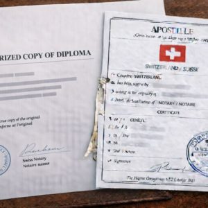 Apostille for Swiss Notarized Copy of Diploma