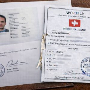 Apostille for Notarized Passport Copy Switzerland