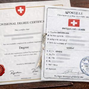 Apostille for Swiss Provisional Degree Certificate