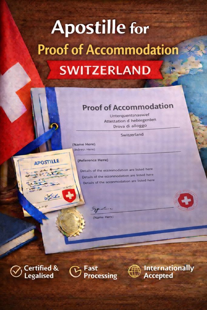 apostille for Proof of Accommodation Switzerland