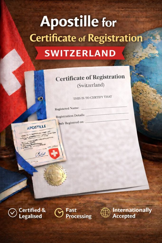 apostille for Certificate of Registration Switzerland