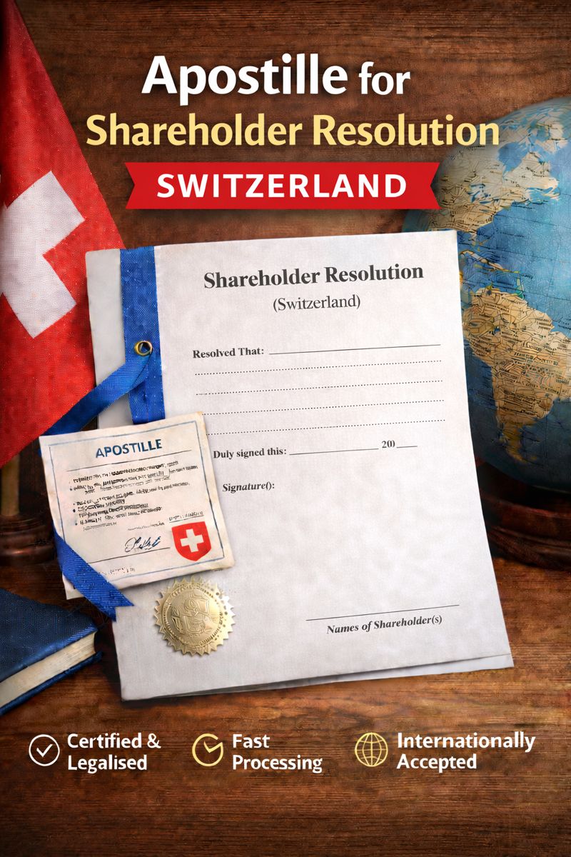 apostille for Shareholder Resolution Switzerland