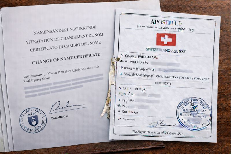 Apostille for Change of Name Certificate Switzerland