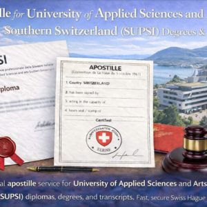 Apostille for University of Applied Sciences and Arts of Southern Switzerland (SUPSI)
