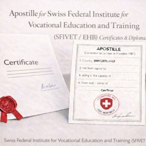 Apostille for Swiss Federal Institute for Vocational Education and Training (SFIVET / EHB)