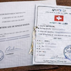 Apostille for Certificate of Single Status Switzerland