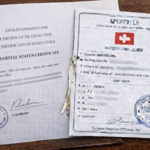 Apostille for Marital Status Certificate Switzerland