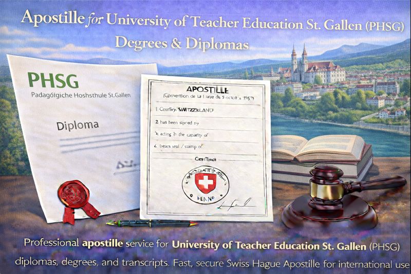 Apostille for University of Teacher Education St. Gallen (PHSG)