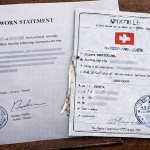 Apostille for Sworn Statement Switzerland