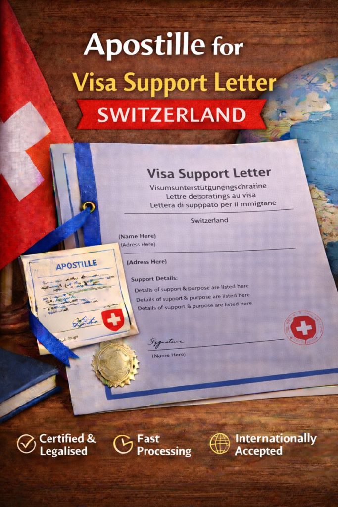 apostille for Visa Support Letter Switzerland