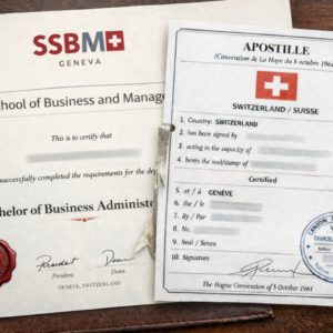 Apostille for Swiss School of Business and Management