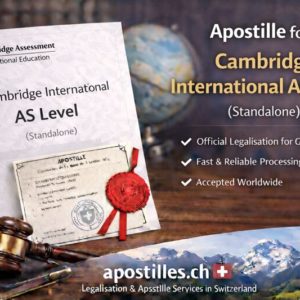 1AS Apostille for Cambridge AS Level