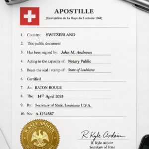 1Batonrouge Swiss Apostille from Baton Rouge