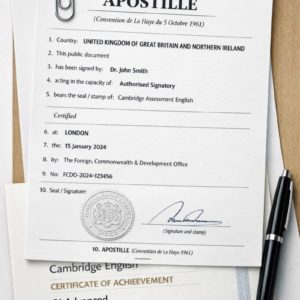 Apostille for C1 Advanced CAE